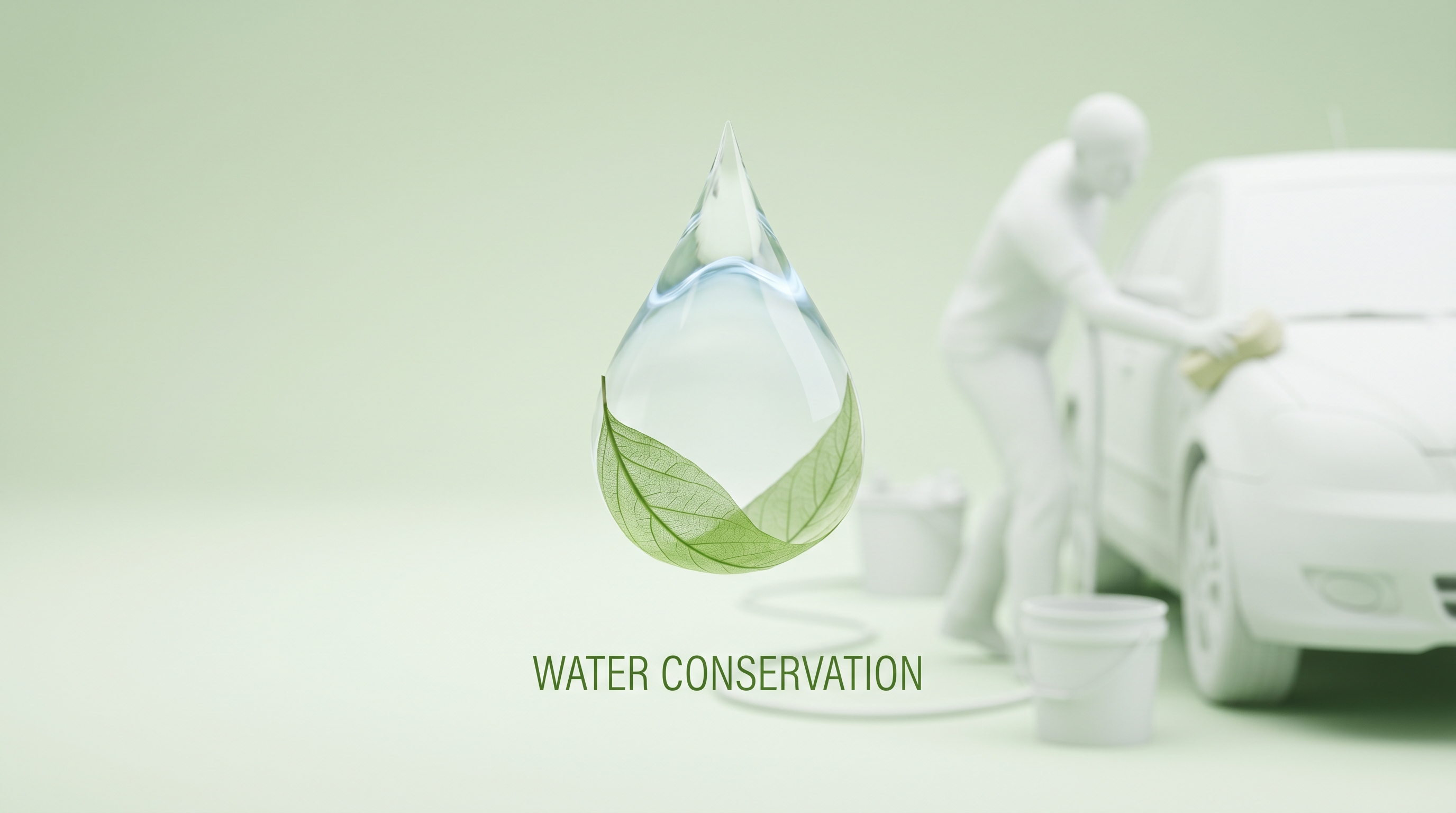 水滴变绿叶 节水环保理念